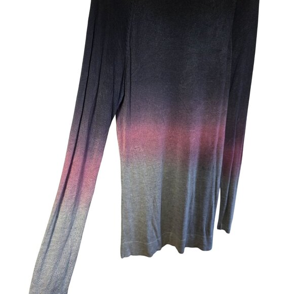 Renuar Womens Cowl Neck Tunic Whimsigoth Sweater Large Ombre Gradient Design New - Picture 2 of 8